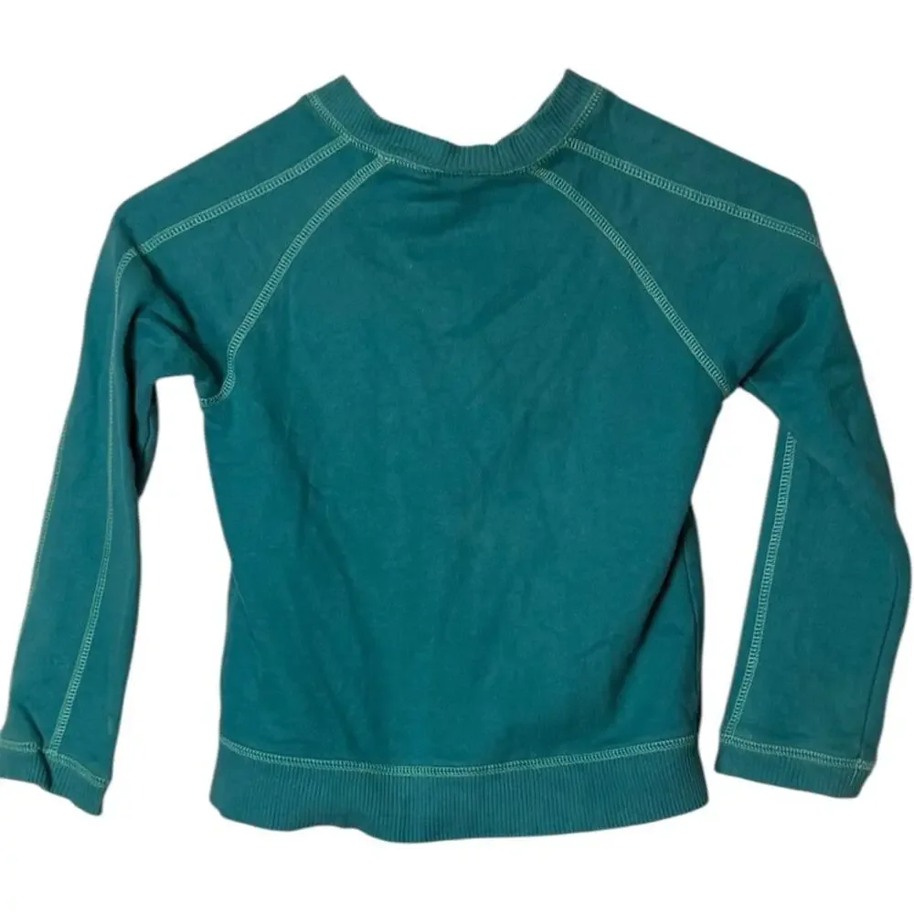 GAP Zip Up Front  Logo Long Sleeve Crewneck Sweatshirt Sz S 6-7